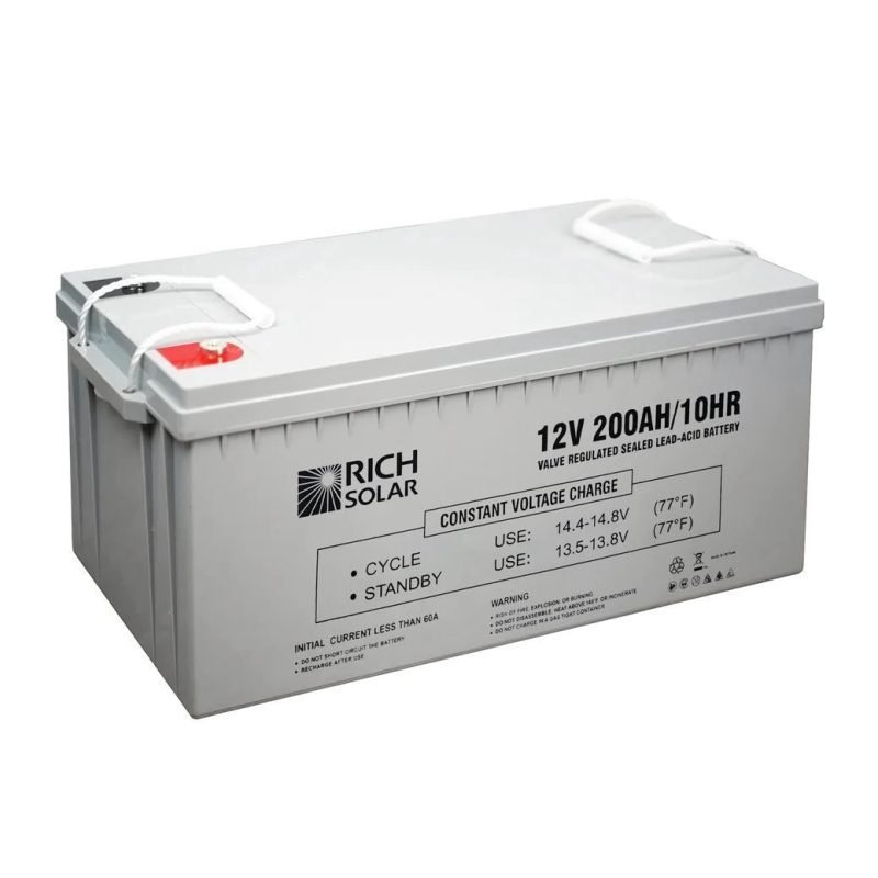 200Ah 12V Deep Cycle AGM Battery by Rich Solar