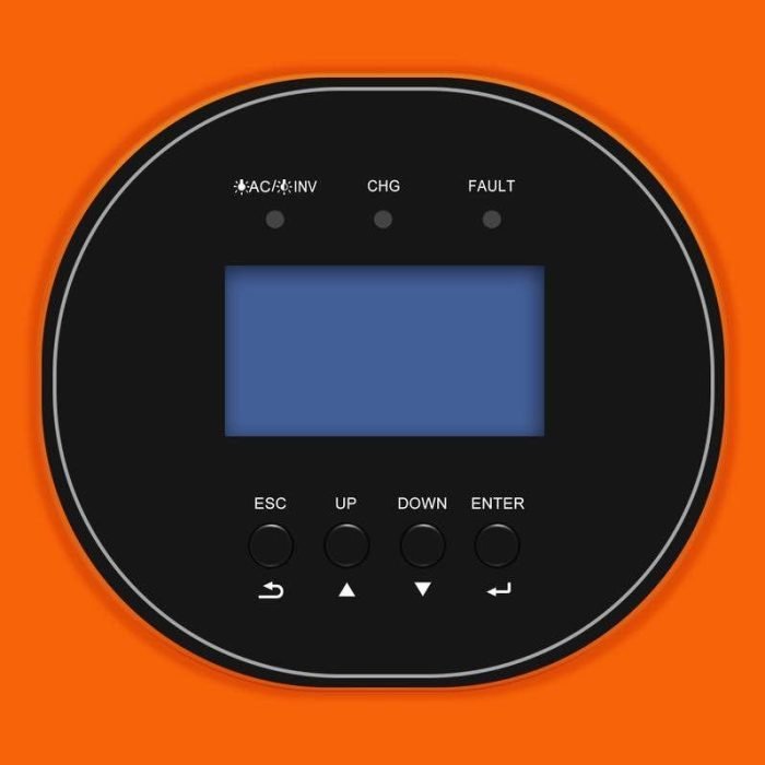 3kW 48 Volt Hybrid Solar Inverter Orange Color (Monitor) by Rich Solar