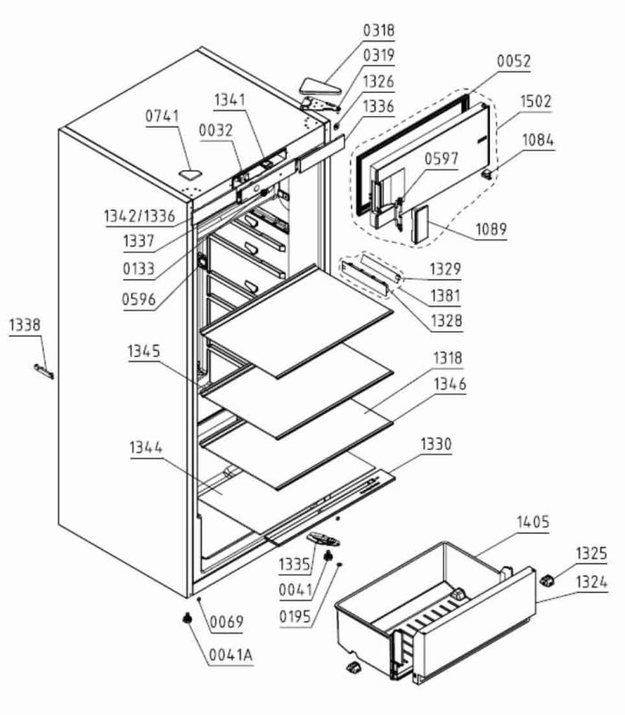 ESCR260GE Refrigerator Bottom Glass Shelf & Plastic Profiles