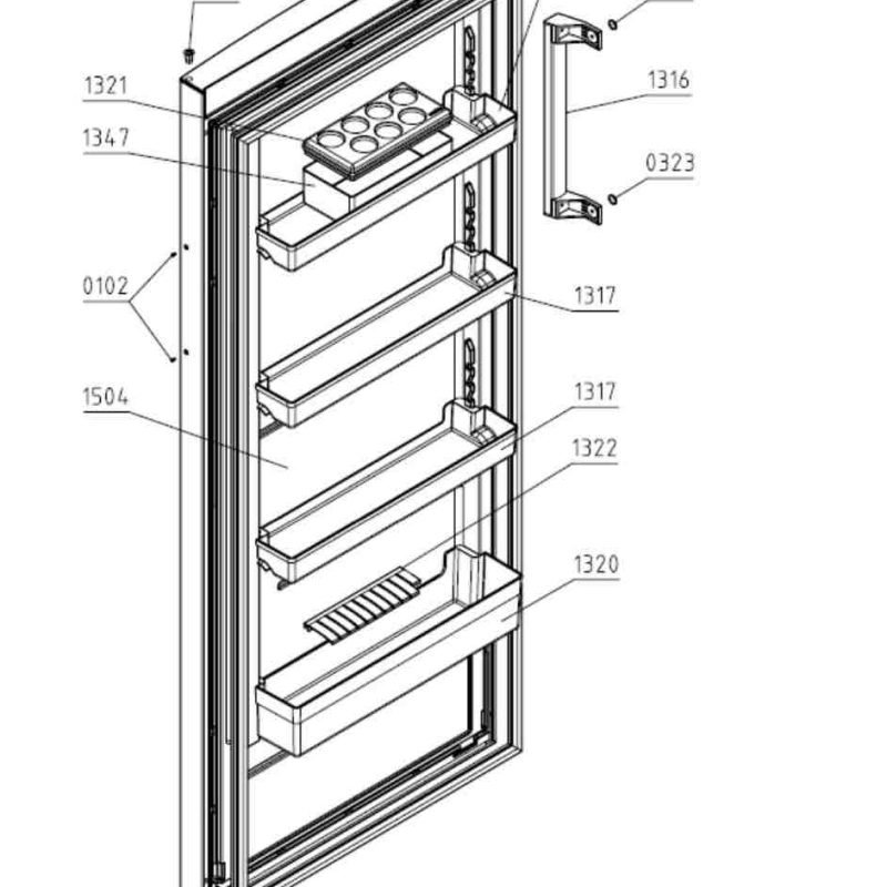 ESCR260GE Refrigerator Section Bottom Door Shelf